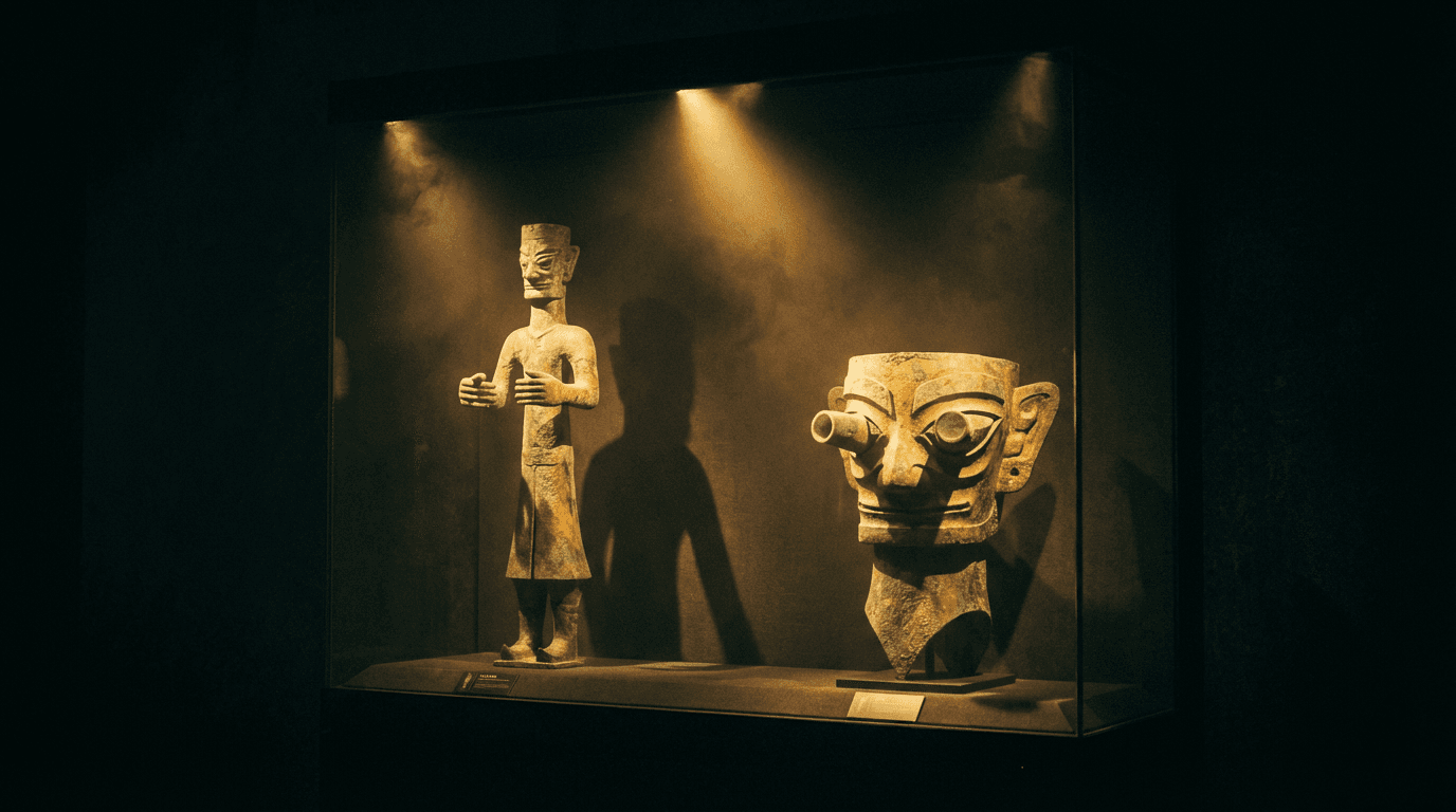 古蜀雙璧首次出川:三星堆大立人與縱目面具鎮館上海世博