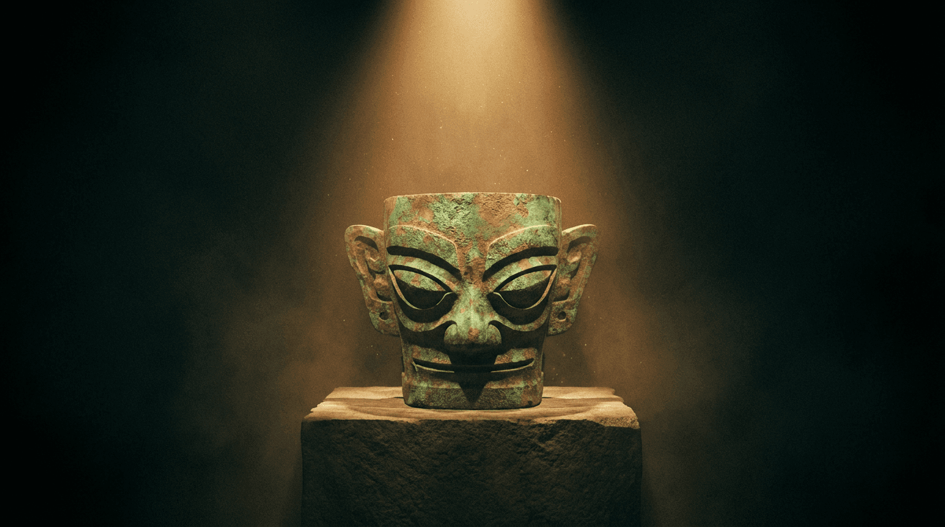 王彩樺撞臉三星堆文物?超高EQ自嘲引爆話題,青銅面具成另類文化符號